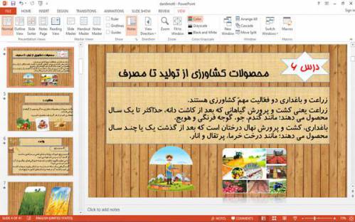 پاورپوینت درس ششم مطالعات اجتماعی ششم محصولات کشاورزی، از تولید تا مصرف
